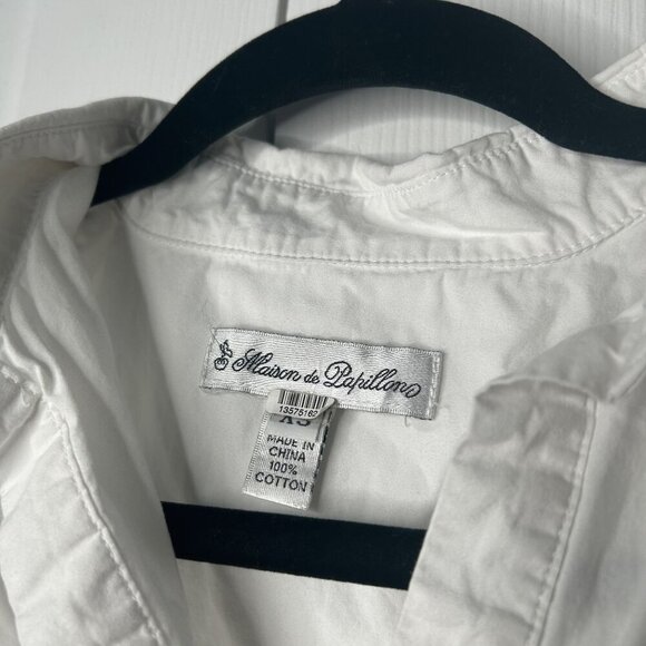 Maison de Papillon Chiara White 100% Cotton Tunic Tank Top Women's X-Small XS - Picture 3 of 7